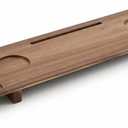 Luxury Wooden Bathub Caddy Tray - Premium Natural Acacia Bath Organizer with Wine Glass Holder, Tablet Slot and Phone Mount - Expandable Spa Board to Fit Most Tubs
