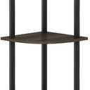 Furinno TURN-N-TUBE Corner Shelf, 5-Tier Corner Bookshelf, Open Storage Shelves, for Organization and Storage, Living Room, Home Office, Garage, Bedroom, Dark Brown Grain
