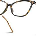VISOONE Oversized Cat Eye Blue Light Blocking Glasses for Women Large Cute Lightweight Eyeglasses Metal Frame Calina (Coco Tortoise)