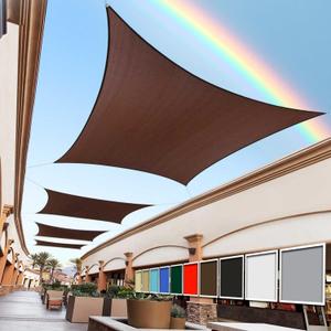 Royal Shade 12' x 20' Brown Rectangle Sun Shade Sail RS-SLR, UPF50+ 95% UV Blockage, 200GSM Commercial Standard Heavy Duty, Water & Air Permeable Canopy Mesh Fabric for Patio (We Make Custom Sizes)