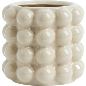 Bubble Vase, Beige Ceramic Vase for Flowers, Short Vases for Boho Decor, Decorative Vases for Flowers, Living Room, Bedroom, Office, Fireplace, Mantel, Coffee Table, 5 Inches (Medium)