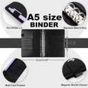 100 Envelopes Money Saving Challenge Binder, Easy and Fun Way to Save $5,050, A5 Budget Book with Cash Envelopes Kit,Black,White