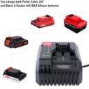 PCC692L 20V MAX Lithium Battery Charger Compatible with Porter-Cable Battery PCC685L PCC680L PCC681L PCC682L Black Decker LCS1620 20V Lithium Battery LBXR20 LBX4020