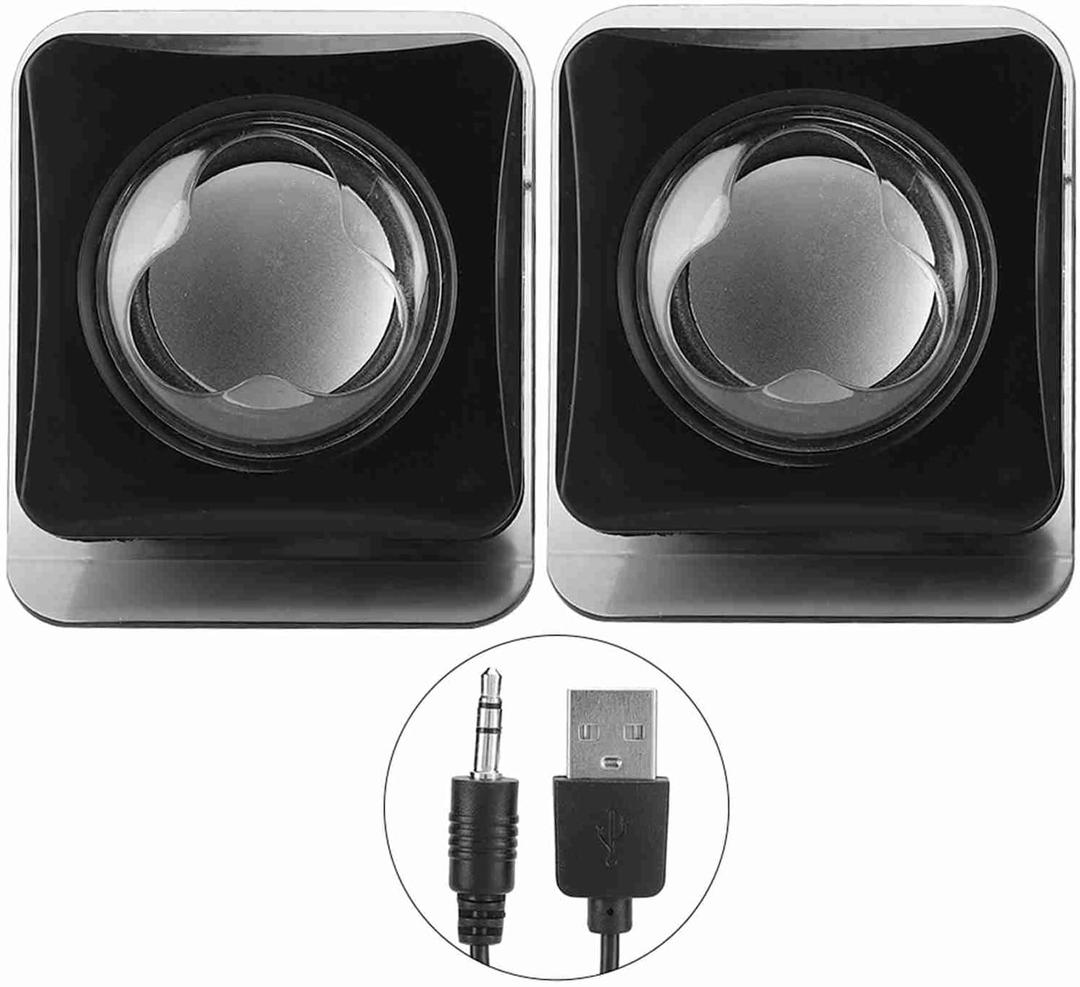 fosa1 Computer Speakers for Desktop PC Laptop, USB 2.0 Mini Wired Combination Speaker Stereo Clear Speaker System with Volume Control