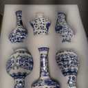 Maxcheck 12 Pcs Small Blue and White Vase Mini Porcelain Chinoiserie Bud Vase Vintage Ceramic Oriental Handmade Chinese Flower Jardiniere for Home Office Shelf Table Centerpieces Decor(Classic)