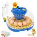 Chicken Egg Incubators for Hatching Eggs, 12 Egg Incubator with Automatic Egg Turning and Humidity Control Chicken Incubators for Hatching Eggs with 360 View/Candler/Water Bottle Refill/Air Vent
