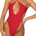 Sexy One Piece Swimsuit for Women Criss Cross Halter Neck Swimwear Cut Out Bathing Suit Thong 1 Piece Swimsuit (XL)
