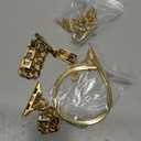 Slim Golden Band and 3Pcs 14k Golden Bracelet Set Women Feminine Elegant Compatible with Apple Watch 38/40/41/42mm(S10/11) Adjustable Metal Dressy Strap for iWatch Series 11/10/9/8/7/6/5/4/SE/3/2/1