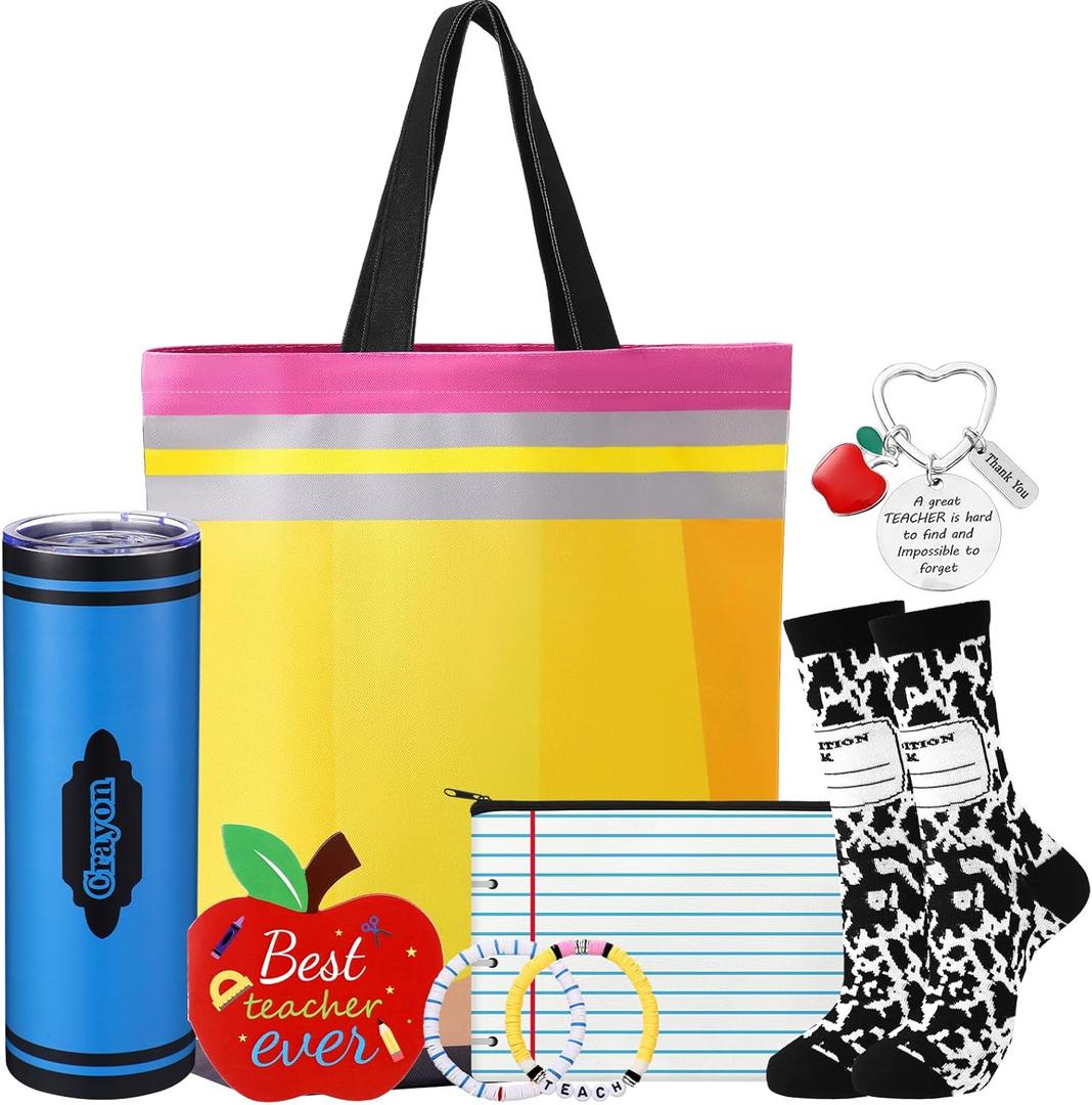 Sieral Graduation Teacher Appreciation Gifts for Women Thank You Teacher Gifts Set First Day of School Appreciation Favor Basket Set of 8(Pencil)