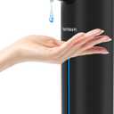 Automatic Soap Dispenser Touchless, Modern, Kitchen & Bathroom, Hands-Free, Adjustable Volume, Long Battery Life, Compatible with Thick & Thin Soap, Easy for Toddlers, Clog-Free, Black