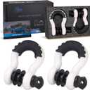 Aya Gear D Ring Shackle (2 Pack) 62, 700 Ibs Break Strength with 7/ 8" Screw Pin and Shackle Isolator & Washers Kit for Tow Strap Winch, Off Road Vehicle Recovery Jeep Truck