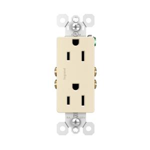 Legrand Radiant 885LACC14 15 Amp Decorator Duplex Outlet, Side Wire or Push Wire, Light Almond (1 Count)
