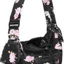 Petmolico Pet Dog Sling Carrier, Hands Free Breathable Mesh Adjustable Dog Cat Puppy Bag with Zipper Pocket for Daily Walk, Travel Outdoor Activity and Weekend Adventure, Pink Rose