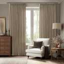 Brown Pinch Pleated Linen Curtains 96 Inches Long for Living Room Semi Sheer Light Filtering Custom Made Pinch Pleat Drape with Hooks Rings Back Tab Neutral Boho Country 96 Inch Bedroom Curtain (40"W x 96"L (Pack of 2), Dutch Cocoa)