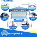 7’x7’ Instant Canopy Tent Pop up Canopy with One Sidewall Compact and Lightweight Beach Canopy with Backpack