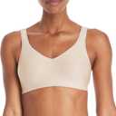 Hanes Women's Wireless Bra, Smooth Comfort Full-Coverage T-Shirt Bra for Women, Single Or 2-Pack (Beige, M)
