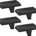 BlissfulTie Christmas Stocking Holders - Set of 4, Upgraded Weighted Stocking Hangers for Mantle, Sturdy (Black)