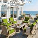 Thick Outdoor Back&Seat Cushion Covers 24×24×4in 12Pcs for Patio Furniture with Zipper Closure and Handle, Waterproof Replacement Slipcover for Garden Rattan Chair Sofa, Grass Green
