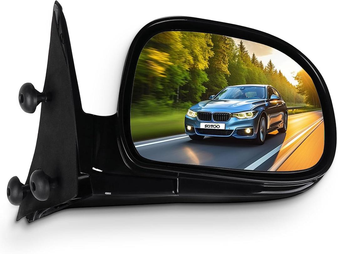 SCITOO Passenger Side View Mirror Fit For Chevy For Blazer S10 1994-1997 For GMC Jimmy, For Sonoma For Isuzu Hombre For Oldsmobile Bravada Manual Fold Power adjustment Right Exterior Mirror GM1321127, Medium