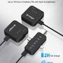 PQRQP 3 in 1 Wireless Lavalier Microphone for iPhone Android & Camera, Mini Clip-On Mic for Video Recording TikTok YouTube Interview, Noise Cancelling, 328ft Range, 18H Battery