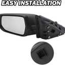 Driver Side View Mirror Compatible with Chevy Malibu 2016 2017 2018 2019 2020 2021 2022 Non Heated Without Signal Light Manual Folding LH