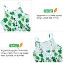 Enlifety 6-12Y Girls Flowy Dress Summer Casual Sundress Spaghetti Straps Printed Dresses (Green)
