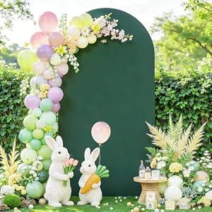 6FT Hunter Green Arch Backdrop Cover, Spandex Fitted Wedding Arch Stand Covers 2-Sided Round Top Chiara Arch Backdrop Cover for Wedding Ceremony Birthday Party Baby Shower Banquet Decoration
