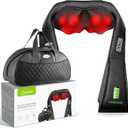 cotsoco Cordless Shiatsu Neck and Shoulder Massager with Heat,Portable Massagers for Neck and Back,3D Deep Tissue Kneading Back Massager for Muscle Pain Relief,Perfect Gifts for Men and Woman (Black)