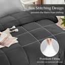 JOLLYVOGUE Full Comforter Set, Ultra-Soft Bed in a Bag Full Size 7 Pieces, Oeko-TEX Certified Bedding Set with Down Alternative Comforter, Sheets, Pillowcases & Shams, Dark & Light Grey
