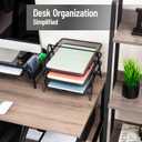 Mind Reader 3-Tier Paper Tray, Desktop Organizer, File Storage, Workspace, Office, Metal Mesh, 11.75"L x 13.75"W x 10"H, Black