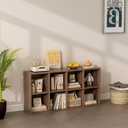 OSCHF 8-Cube Storage Shelf Bookcase - Wooden 4-Tier Floor Standing Open Bookshelf for Home and Office, Cuby Orgainzer, Walnut