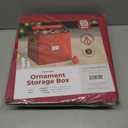 3 x ZOBER Christmas Ornament Storage Box - Stores 64 3" Ornaments, With Dividers - Ornament Organizer Storage Box, Durable Christmas Containers Holder, Dual Zipper - Red
