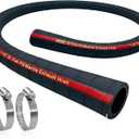1.5" ID 48" Length Marine Fuel Filler Hose for Filler Neck with Two Hose Clamps, Fuel Tank Vent and Exhaust Hose, 1-1/2 Fuel Fill/Marine Exhaust Hose for Gasoline Methanol Ethanol Fuel, 58524 Hose