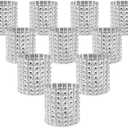 KPOSIYA Napkin Rings, Pack of 120 Rhinestone Napkin Rings Diamond Adornment for Place Settings, Wedding Receptions, Dinner or Holiday Parties, Family Gatherings (120, Silver)