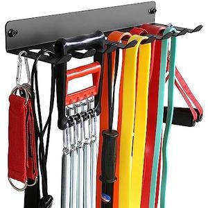 Gym Equipment Storage Rack Resistance Bands Storage Hanger Barbell Rack Heavy Duty Gym Rack for Exercise Bands, Lifting Belts and Jump Ropes