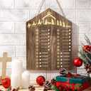 15.7x11.8'' Wooden Christmas Countdown Advent Calendar Farmhouse Christmas Calendar, Xmas Wooden Hanging Decor for Wall, Xmas Wall Decoration for Bedroom Gifts(Retro)