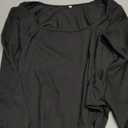 REORIA Women's Boat Neck Long Sleeve Bodysuit Basic Going Out Body Suits Tops 2025 Black, S