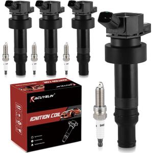 UF652 Ignition Coil Pack & Iridium Spark Plugs Compatible with Hyundai Accent Veloster Kia Rio Soul 1.6L L4 2012-2019 UF652 Coil Pack Sets of 4