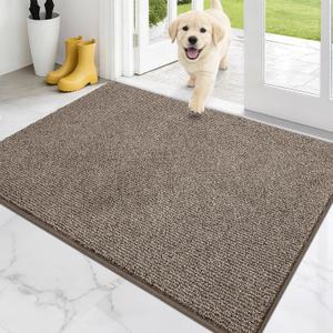 PURRUGS Dirt Trapping Door Mat 32" x 47", Non-Slip Machine Washable Entry Rug, Entrance Mat, Indoor Front Door Mat, Super Absorbent Entryway Rug for Muddy Shoes & Paws, Heathered Beige