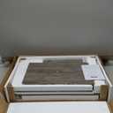 Edbuosy 27 inch Wide Night Stand with Charging Station, Bedside Table with Open Shelf, 2 Drawers Small Wood Dresser, Modern Wood Nightstand for Bedroom/Living Room (Rustic Gray)