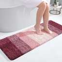 OLANLY Bathroom Runner Rugs 47x17, Extra Soft Absorbent Microfiber Bath Rugs, Rubber Backing, Quick Dry, Machine Washable Bath Mats for Bathroom Floor, Tub and Shower, Home Decor Accessories, Red