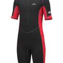 Hevto Kids Wetsuit Shorty Boys Girls Youth 2mm Neoprene Short Wet Suit in Cold Water for Swimming Snorkeling Surfing Diving (K1S-Red, 8)