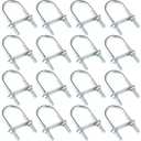 Therwen 16 Sets Round U Bolts Zinc Plated Steel Round Bend U Clamp with Nut Plate Washer (M8 x 42 mm X 100 mm)