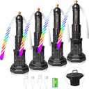 4pcs Food Fans for Tables Rechargeable,Retractable Food Spinner for Indoor Meals,Picnic,Party(Black) (4PACKB)