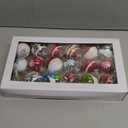 Amooca Christmas Colorful Glass Balls Decoration Festival Party Home Decors Holiday Xmas Tree Hanging Ornaments Set 18pc 1.6in Small Colorful Floral Printings