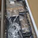 Dining Room Light Fixture Farmhouse Pendant Lights Kitchen Island Rustic Kitchen Light Fixtures 4 Lights Wood and Black Metal Rectangular Chandelier Ceiling Hanging Lighting 35.4"