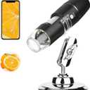 Handheld Digital Microscope Wireless Portable for Kids Adults 50x-1000x Magnification with 360 Rotate Stand Compatible with iOS/Android iPhone, iPad