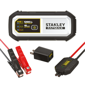 Stanley FatMax 1200A, Lithium Jump Starter with 15 Watt USB-A and USB-C Power, Includes clamps