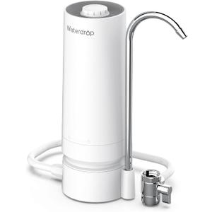 Waterdrop CTF-05 Water Filter for Sink Faucet, Countertop Water Filter System and Filter Life Reminder, Reduces Heavy Metals, Bad Odor, and 99% Chlorine, 4000 Gallons, 1 Filter