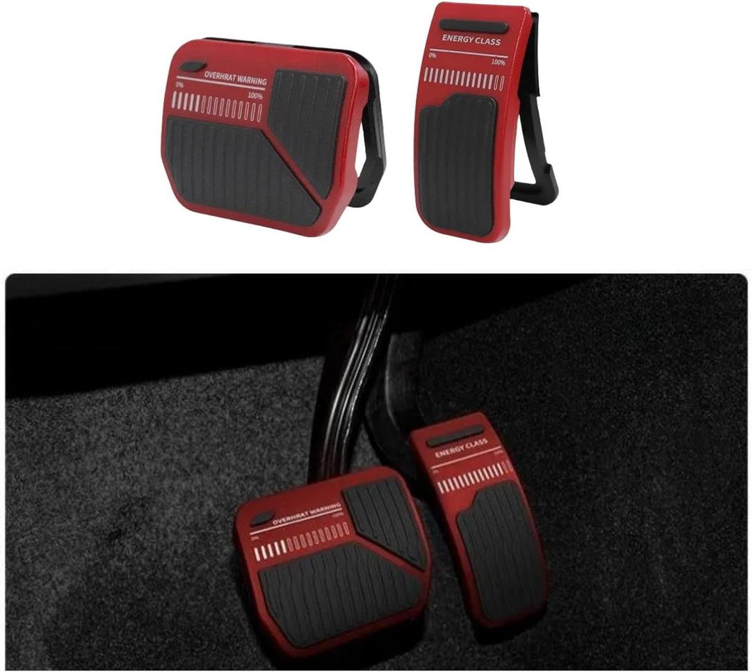 Tinlucys Performance Pedal Pads Cover Designed for Model 3/Y 2 PCS Foot Pedal Pad Easy Snap-On Installation,Model 3/Y Interior Accessories 2016-2024 Sporty Red